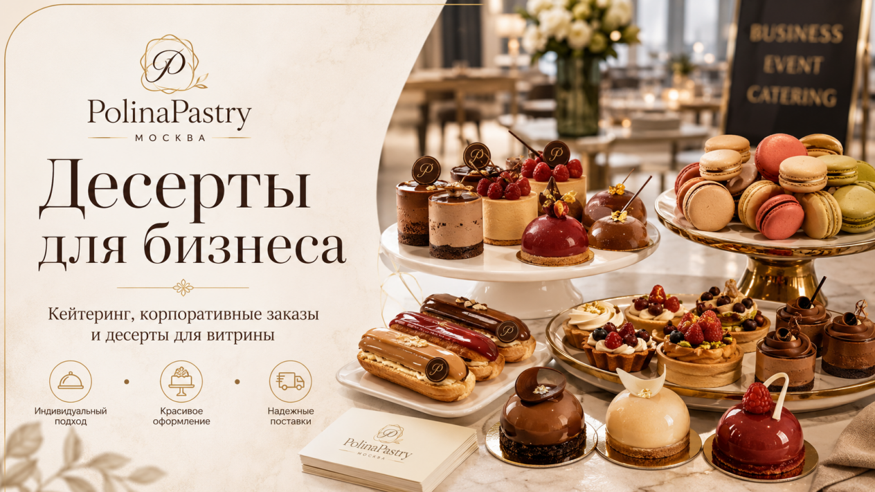 Макаронс, пирожные и мини-десерты для кафе и мероприятий
